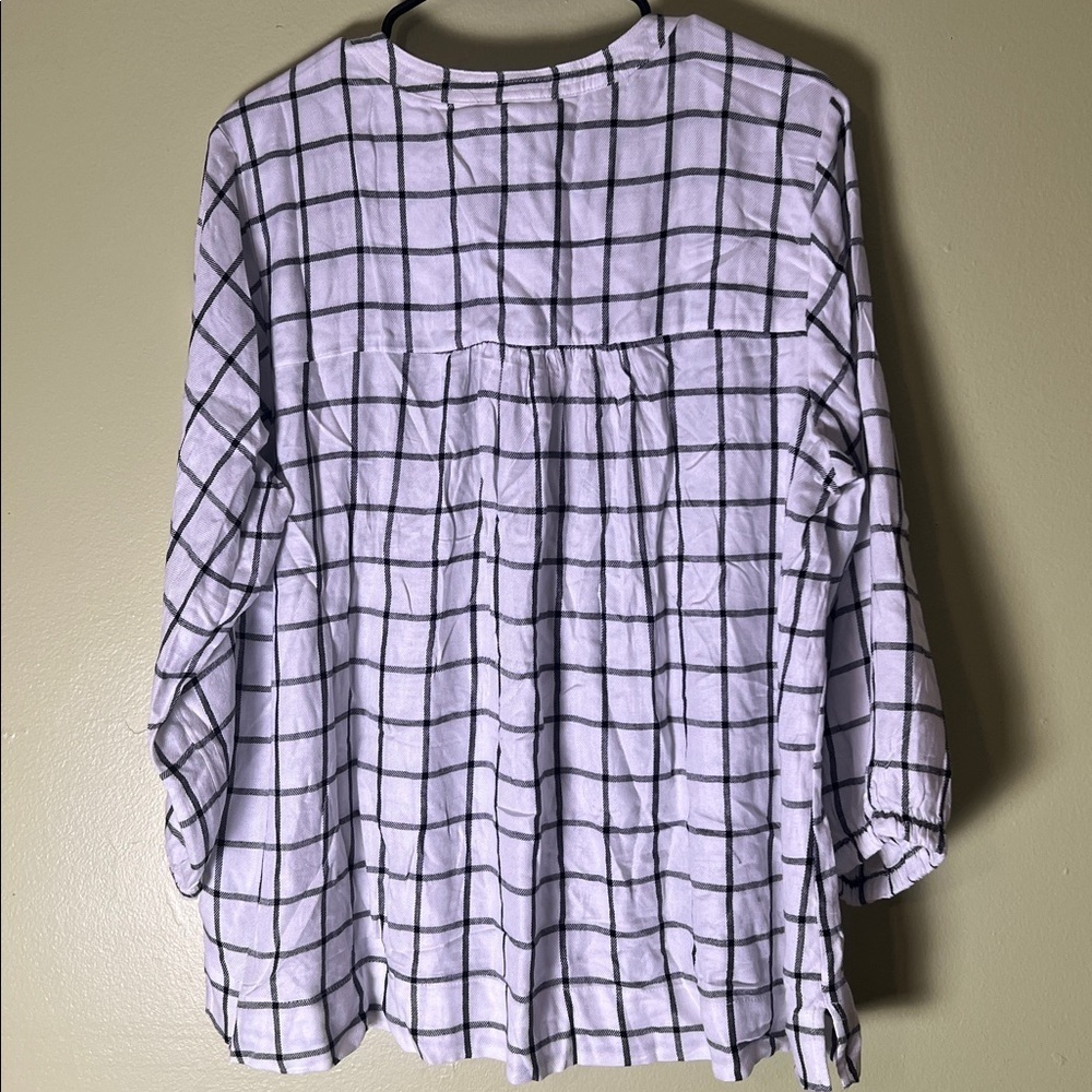 Wrangler Black and White Grid Blouse size Large - Picture 5 of 5